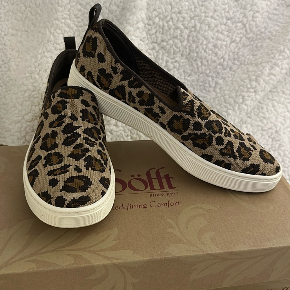 Söfft Somers Slip-On Sneaker (Women) 9M Leopard Tan Knit